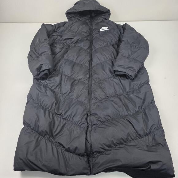 Nike Parka Coat Mens XL Long Hooded Puffer Down Insulated Jacket BV2881-010 - Picture 1 of 14